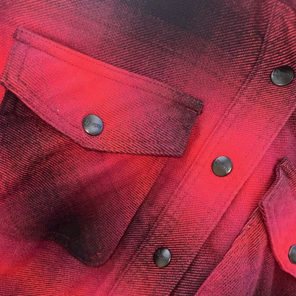 Duluth Trading AKHG Folklore Flannel Shacket Men’s M Red Black Lined Jacket